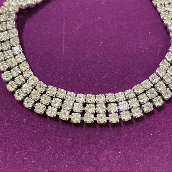 Vintage Signed Sherman Crystal Tennis Bracelet - Picture 4 of 9